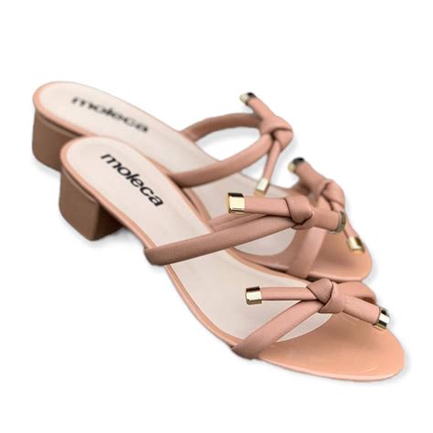 Tamanco Moleca Salto Bloco Nude Shopee Brasil