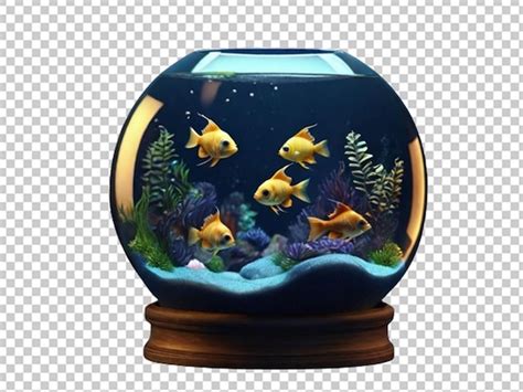 Premium PSD 3d Render Of A Cute Tropical Fish In Bowl