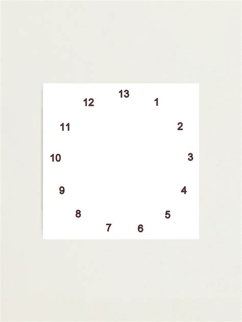 13 Hour Clock Face Photographic Print By 6059 Redbubble