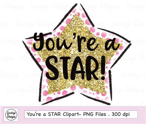 You're a star-Star Clipart-Gold Star-PNG for | Etsy