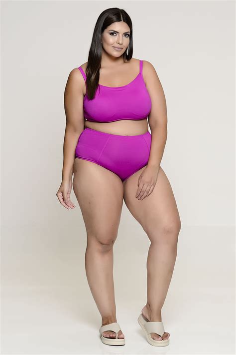 Biquíni Plus Size Top Bojo e Calcinha Hot Pants Vk Moda Plus Size