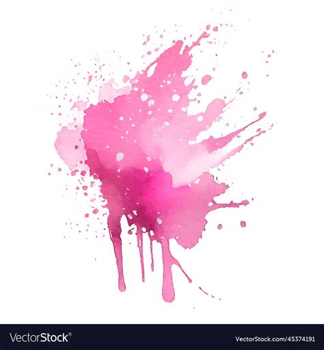 Pink watercolor paint splash isolated Royalty Free Vector