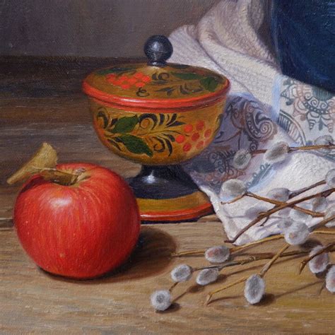 Still Life With Pussy Willow Painting By Natalia Korbukh Artmajeur