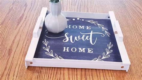 Dollar Tree Diy Farmhouse Decor Wood Tray Youtube