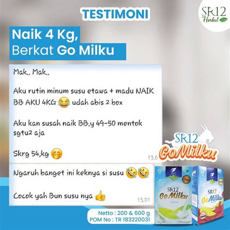 Jual Susu Penggemuk Penambah Berat Badan Anak Go Milku SR12 Susu