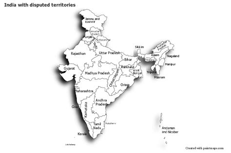 Sample Maps For India With Disputed Territories