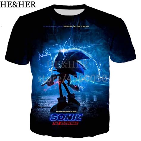New Movie Sonic The Hedgehog T Shirts Harajuku Tshirt Men Women T