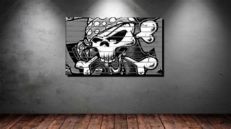 Poster Xxl Pop Art Graffiti Totenkopf Flagge Abstrakt S W Deko Bis