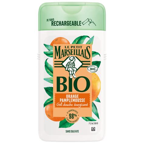 LE PETIT MARSEILLAIS GEL DOUCHE BIO ORANGE PAMPLEMOUSSE 3574661601618