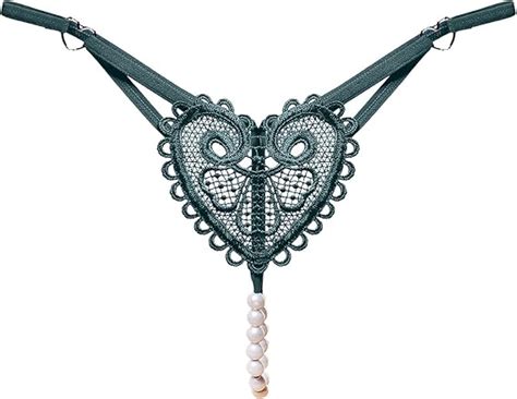Amazon YOLAI Women Sexy Pearl G String T Back Thong Lingerie With Beads Low Rise Embroidery