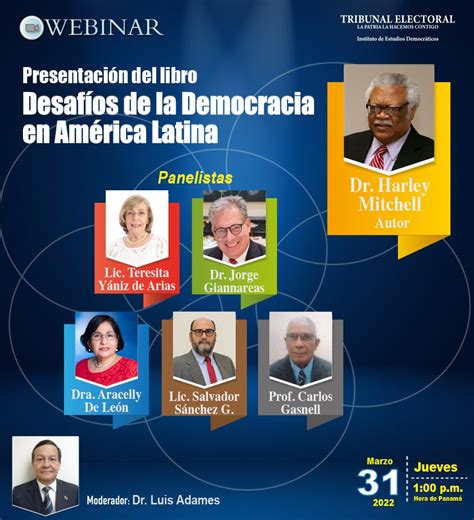 Presentaci N Del Libro Desaf Os De La Democracia En Am Rica Latina Instituto De Estudios