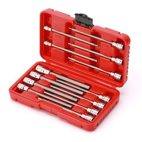 Casoman 13 Pieces Long Hex Bit Socket Set1438and12dr 3mm To 12mm Metric Extra Long