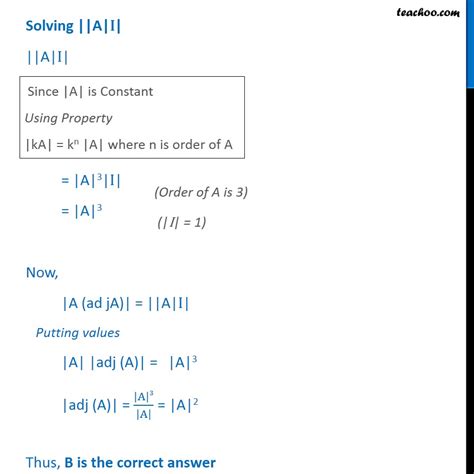 Ex Let A Be Square Matrix Of Order X Then Adj A