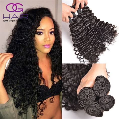 Grade 8a Unprocessed Peruvian Deep Wave Virgin Hair 3 Bundles Natural Black Human Hair Weave