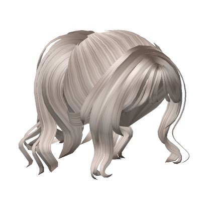 Ash Blonde Messy Anime Fluffy Ponytail Roblox