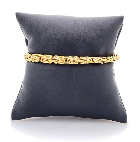 Lot 14k Italian Yellow Gold Byzantine Bracelet