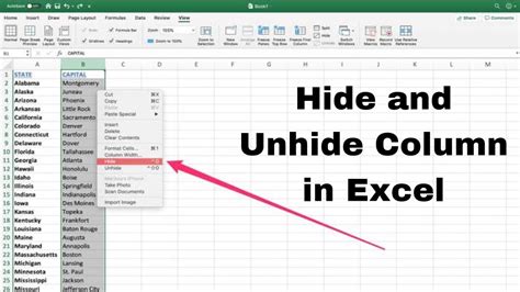 How To Show Hidden Columns In Microsoft Excel Hide And Unhide Columns