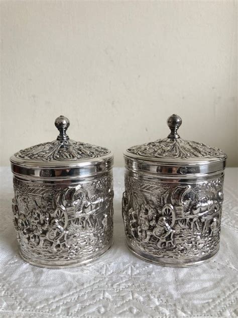 Vintage Herbert Hooijkaas Silver Plated Tea Caddy X 2 Catawiki