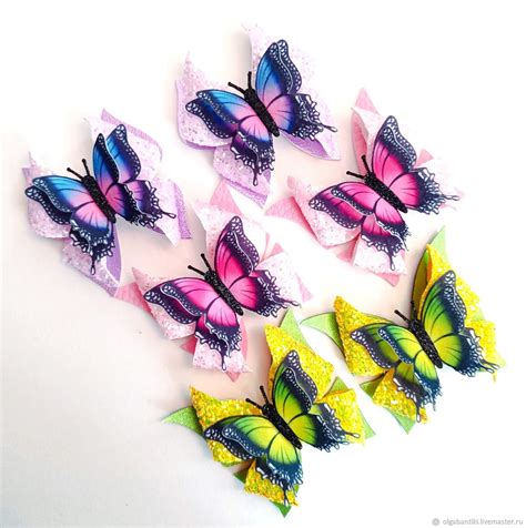 Бантики с бабочками купить в интернет-магазине Ярмарка Мастеров по цене ...