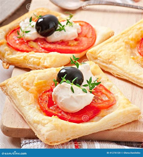 Mini puffs with tomatoes stock photo. Image of cheese - 41276120