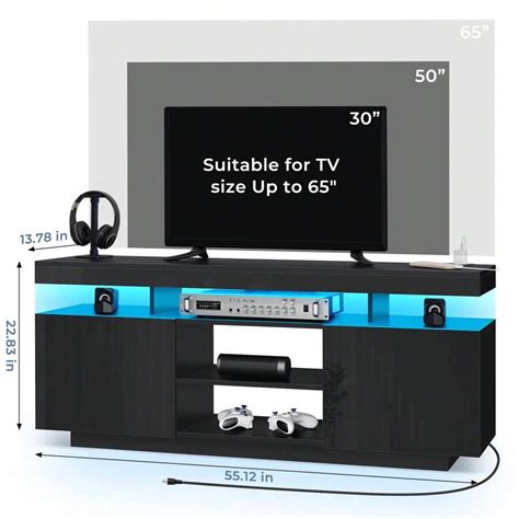 Hommpa Led Tv Stand For Tvs Up To 70 With Power Outlets Modern