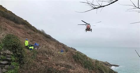 Woman Falls Off Cornish Cliff And Is Winched To Safety During Dramatic