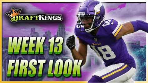 Draftkings Nfl Week 13 Lineup Nfl Dfs Week 13 First Look Youtube