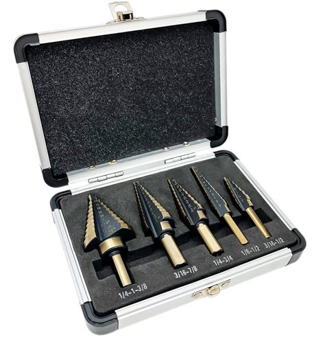 Step Drill Bits Hss 5pcs Titanium Step Drill Bit Set 50 Sizes 18 To