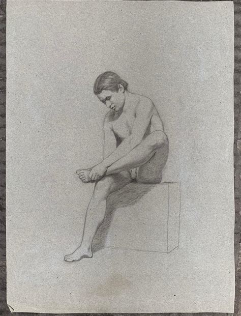 Unknown Academic Study Of Male Nude Two Sided Sketches On Reverce Th Century For Sale At