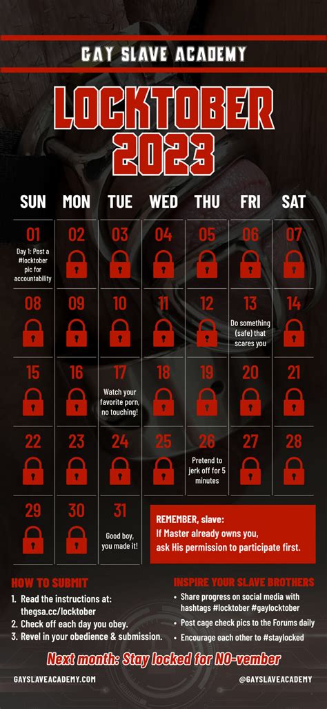 Locktober Male Chastity Challenge Gay Slave Academy