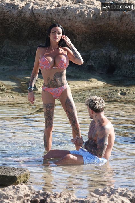 Katie Price Sexy Seen With Jj Slater Showing Off Her Busty Bikini Body At A Beach In Cyprus Aznude