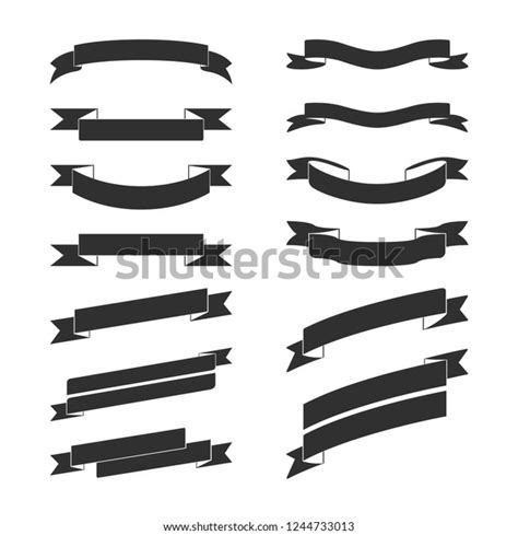 Set Black Banner Vectors Stock Vector (Royalty Free) 1244733013