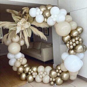Accents White Sand Gold Balloons Garland Arch Kit Pcs Nude Balloons