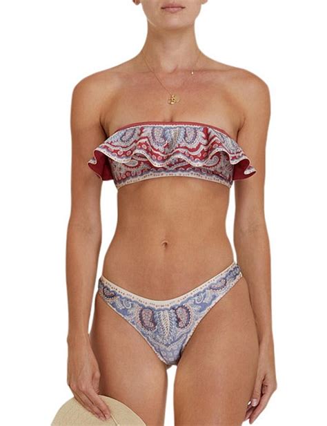 Zimmermann Vitali Frill Bandeau Bikini Set David Jones