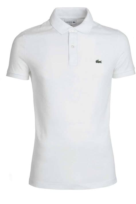 Lacoste Slim Fit Polo Shirt Wit Effen Overhemden