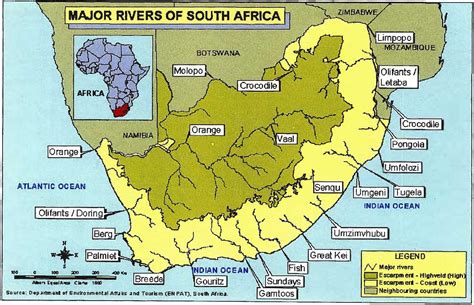 Map Of Rivers In South Africa