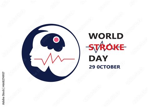world stroke day logo vector  black flat vector logo world stroke