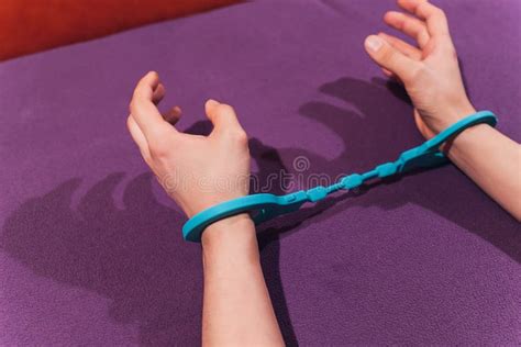Male And Female Hand In Handcuffs Couple In Bed Sex Toys Stock Photo Image Of Bind Couple