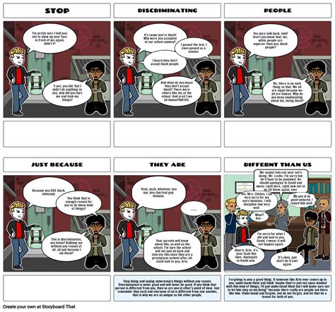 Stop Discrimination Storyboard By 9df57d6c