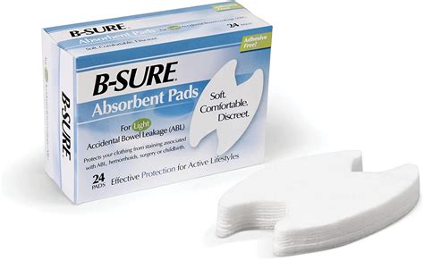B Sure Anal Leakage Pads Box 24 Pads Walmart