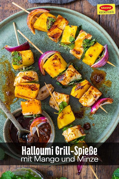 Halloumi Mango Spieße Rezept Kochen und backen Halloumi