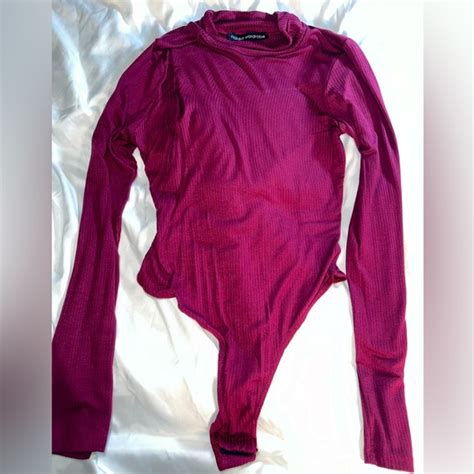 Naked Wardrobe Tops Naked Wardrobe Thong Mock Neck Ribbed