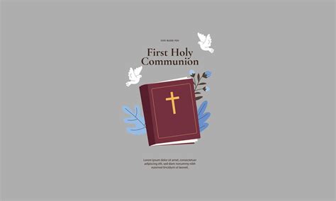 First Communion Banner Template Vector Flat Design 19587874 Vector Art