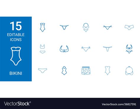 Bikini Icons Royalty Free Vector Image Vectorstock