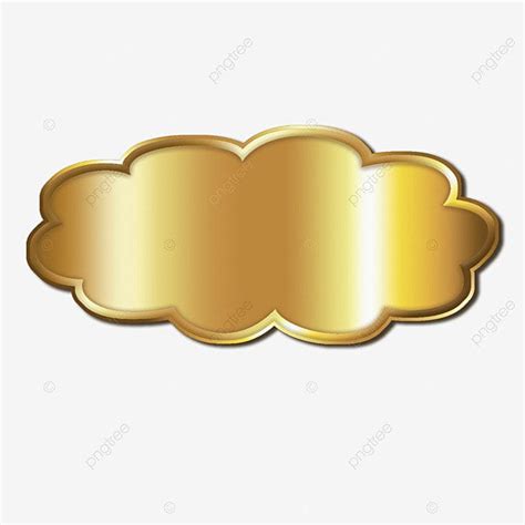 Etiqueta Tridimensional De Nube De Metal Dorado Png Dorado Metal