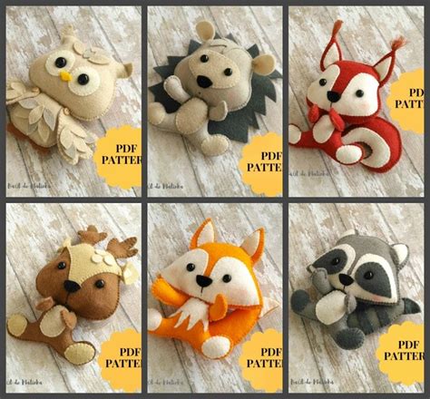 Felt Woodland Animal Pattern Ornaments Pdf Svg Sewing Easy Pattern Felt