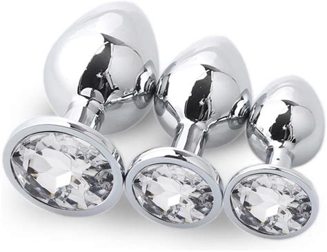 x Anal plug Metall Analplug Sex Spielzeug für Männer Frauen Paare Buttplug Anal mit Kristall