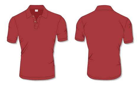 Plantilla De Camisa Polo Roja Vector Premium