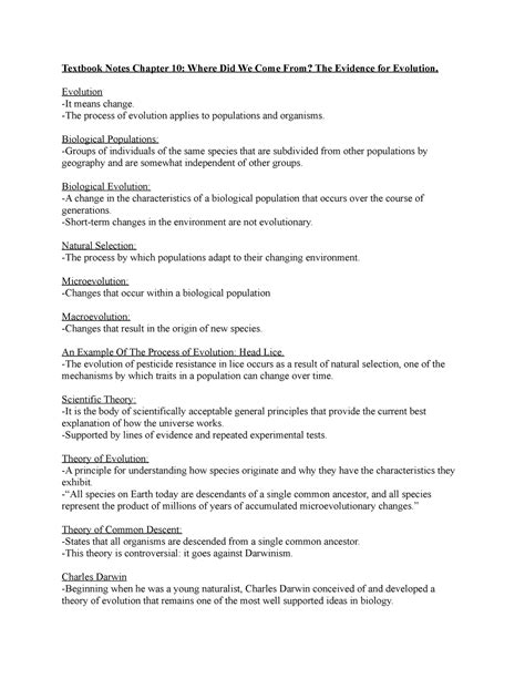 Summary Biology: Science for Life - chapters 10-12 - Textbook Notes