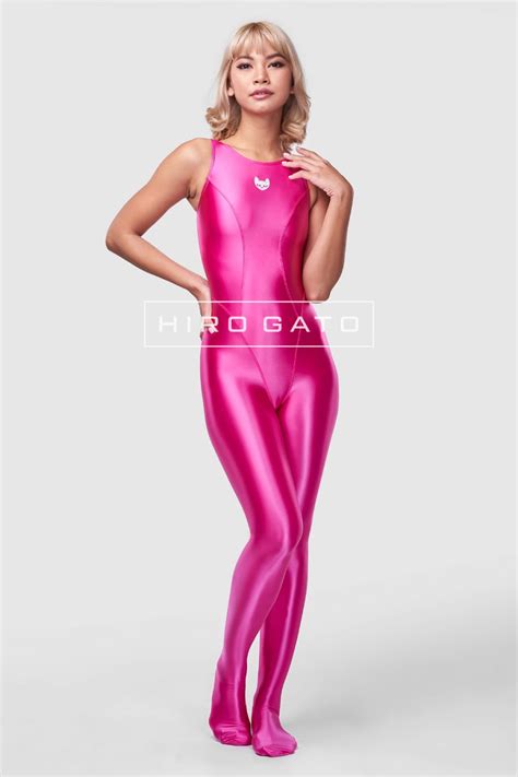 Satin Lycra Unitard Pink Shiny Catsuit Hiro Gato